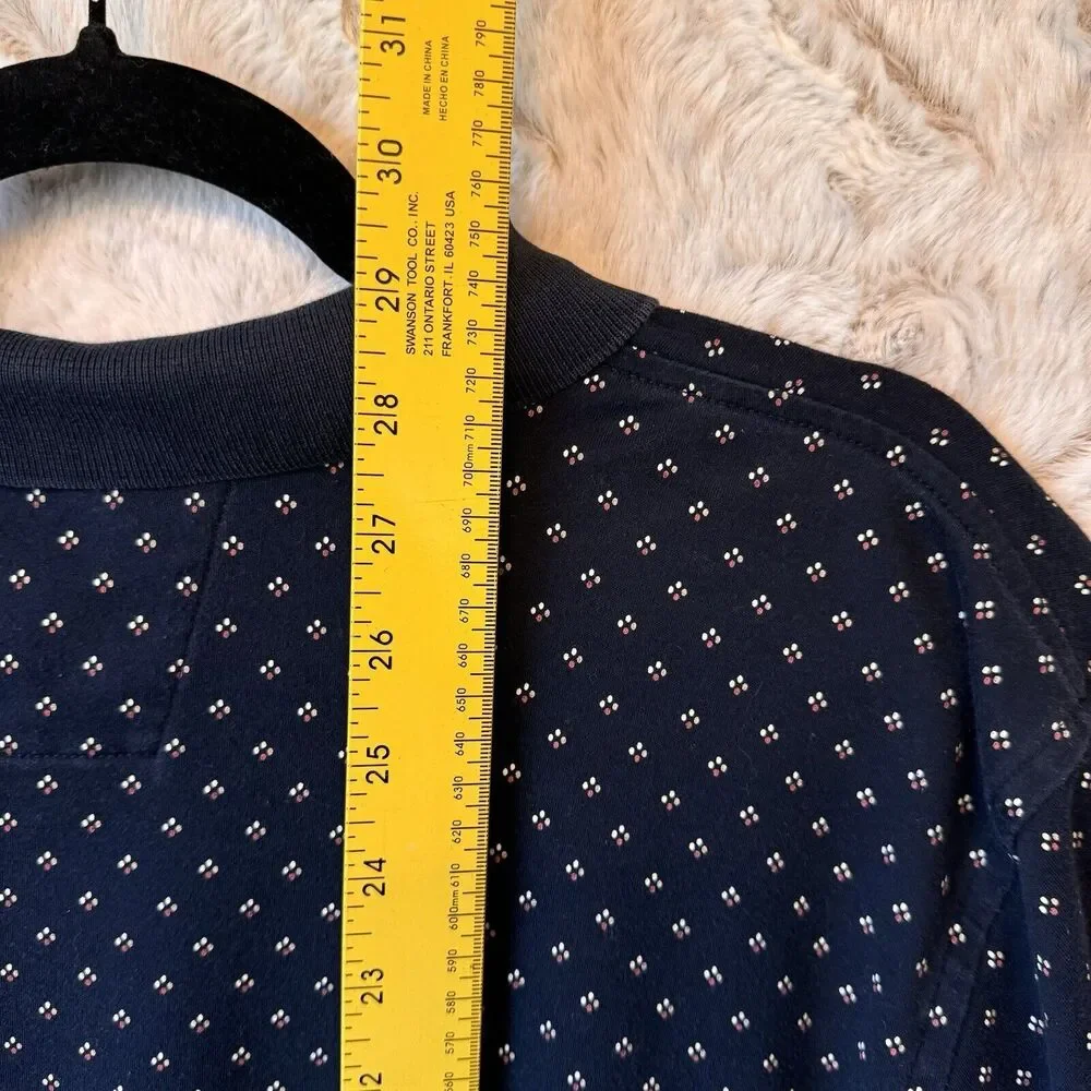 Banana Republic Polo Shirt Men's XXL Blue‎ Dotted 100% Cotton Luxury Touch Soft